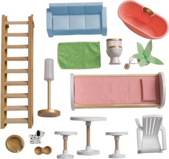 15 piezas de muebles y accesorios en el paquete