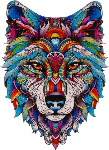 Motivo artístico de lobo como decoración