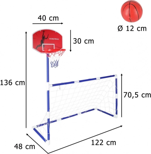 Combinación de juego de fútbol y baloncesto