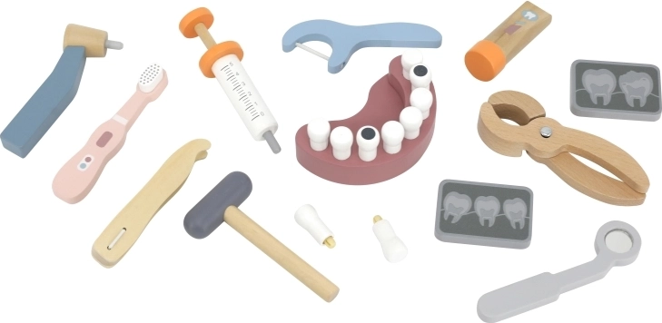 Herramientas realistas y modelo de dentadura