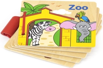 Ilustraciones coloridas de animales del Zoo