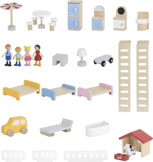 Conjunto completo de muebles y figuras