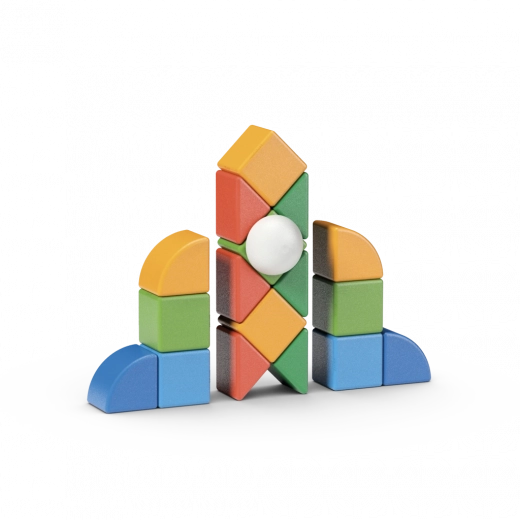 Piezas magnéticas que se mantienen unidas