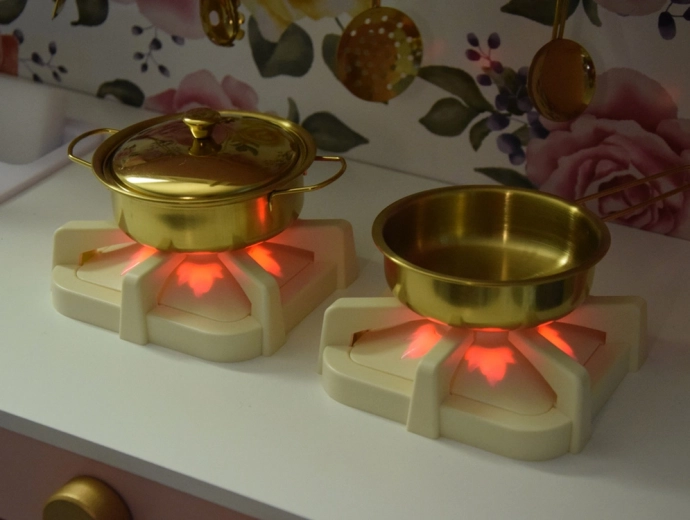 Fogones luminosos y cocina realista