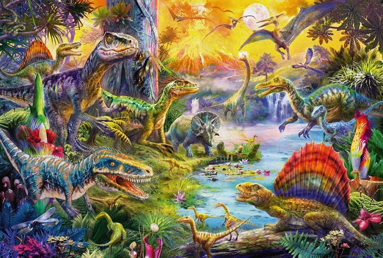 Hermosa ilustración de dinosaurios