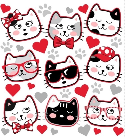 Adorable motivo de gatos