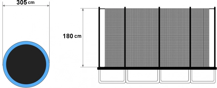 Ajuste universal para 305–312 cm, 8 postes
