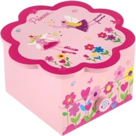 Diseño floral rosa con princesas