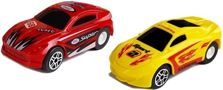Dos cochecitos de carreras con tracción pull-back