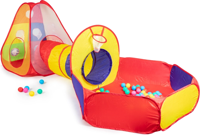 Tienda, túnel y piscina seca en uno