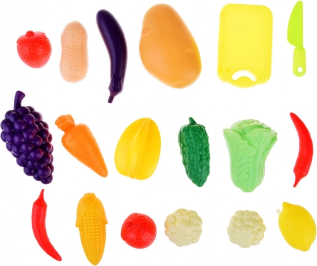 Set variado de frutas y verduras