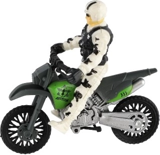 Moto verde y negra para operaciones rápidas