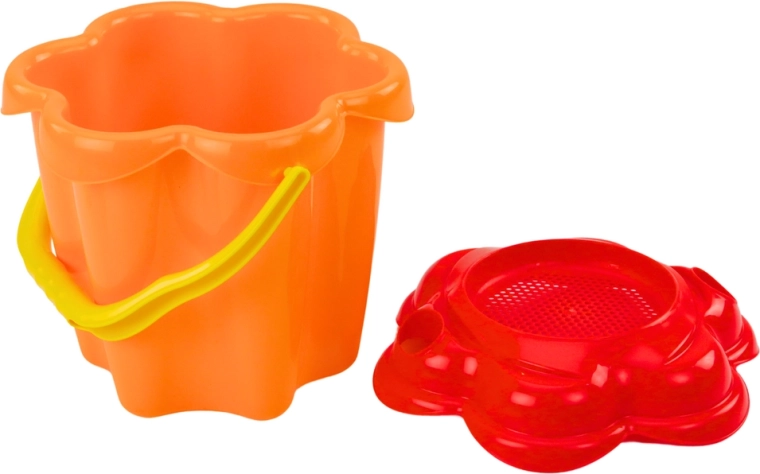 Cubo con tapa en forma de flor