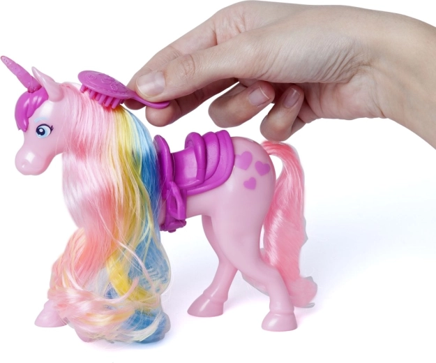 Unicornio arcoíris con pelo real