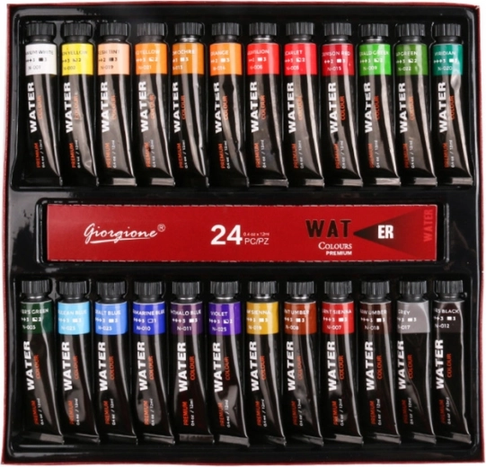 24 tonos vivos en prácticos tubos