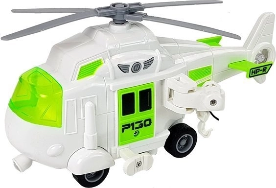 Cabrestante funcional con gancho en el helicóptero