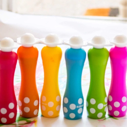 Seis colores brillantes y fácilmente lavables