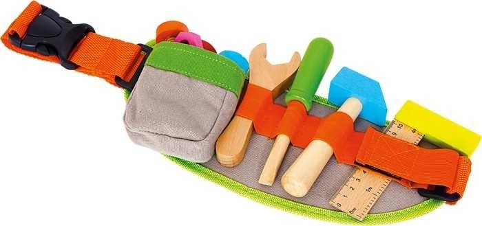 Cinturón de herramientas de madera de colores
