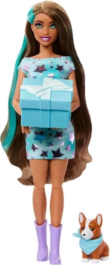 Muñeca con look estelar y un adorable corgi