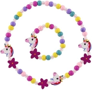 Juego colorido de collar y pulsera