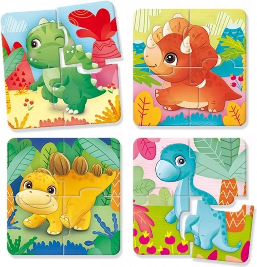 Rompecabezas de dinosaurios multicolor