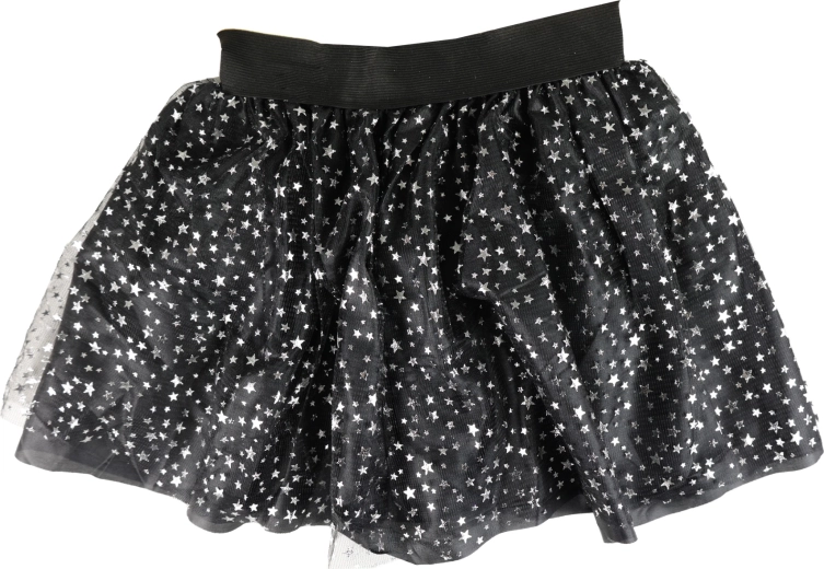 Tul brillante con estrellitas plateadas
