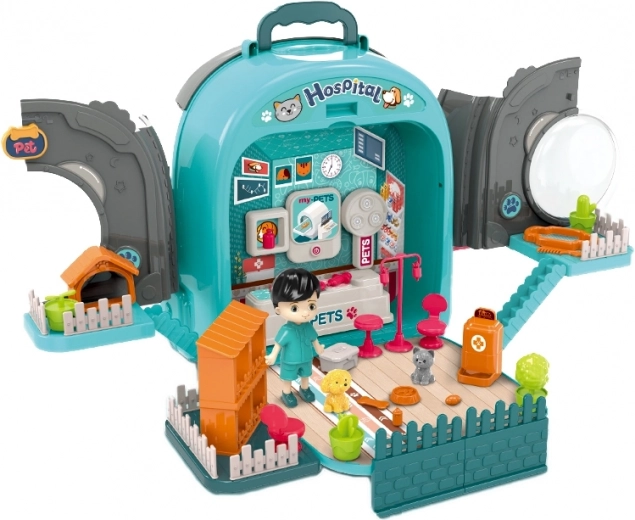 Mochila que se transforma en una clínica veterinaria