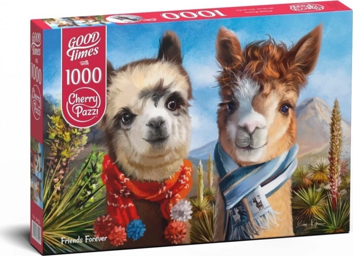 Encantador motivo de alpaca “Amigos para siempre”