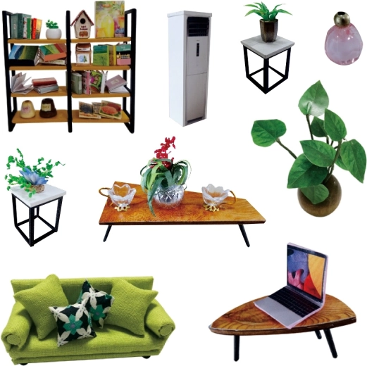 Miniaturas detalladas de muebles