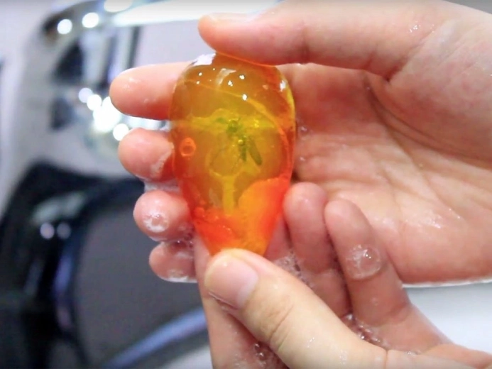 Ámbar acabado con motivo botánico