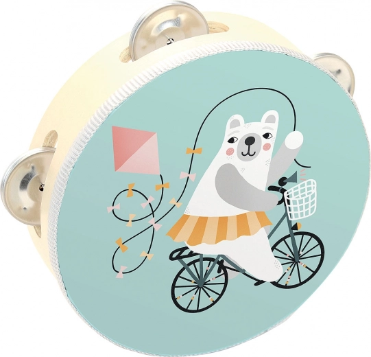 Pandereta con osito para un ritmo alegre