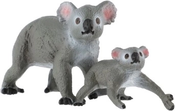 Detalles realistas de la koala y su cría