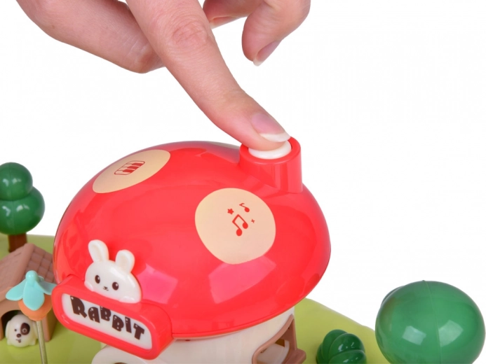 Efectos de luz y sonido en la casita hongo