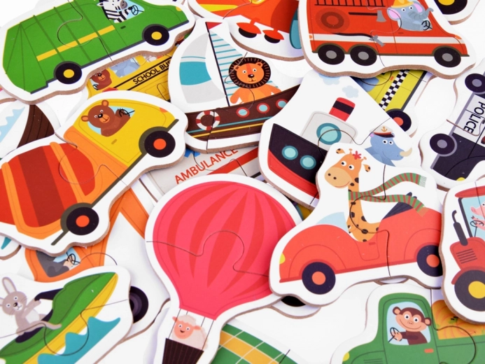 Variada colección de medios de transporte