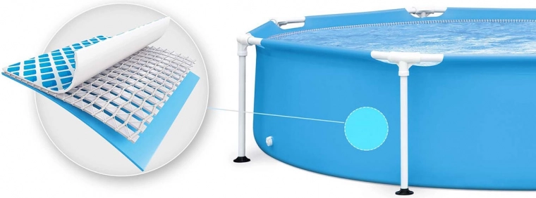 Material de PVC de tres capas con refuerzo