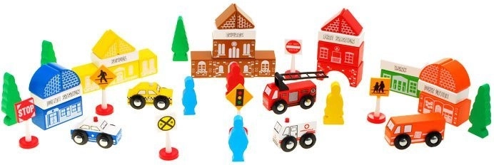 Variedad de vehículos y figuritas