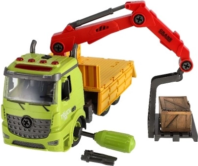 El brazo de la grúa levanta la carga como en la vida real