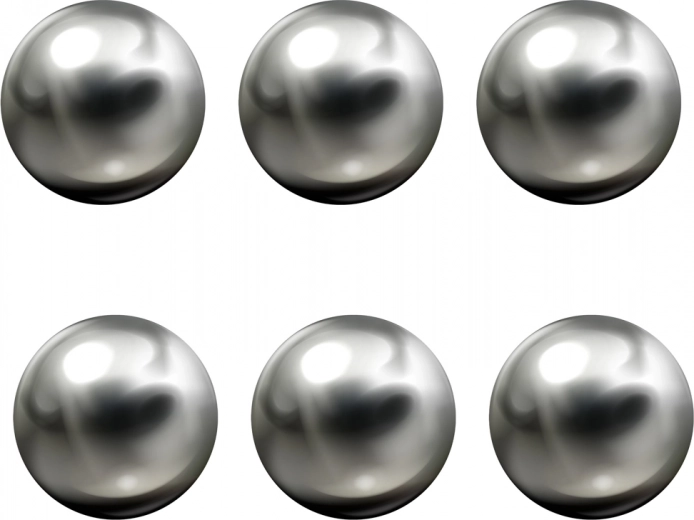 Juego completo con 6 canicas metálicas