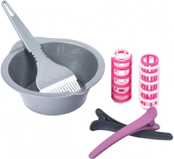 Set para teñir el cabello y accesorios de estilismo