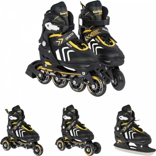 3 en 1: en línea, tipo quad y patines de hielo