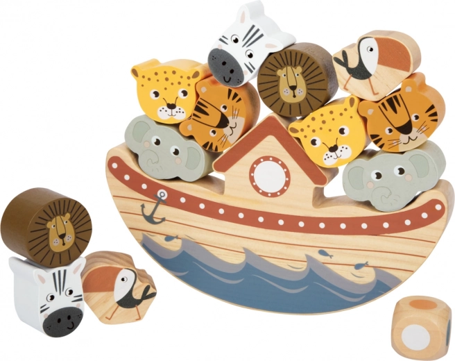 Barco de equilibrio con figuras de animales