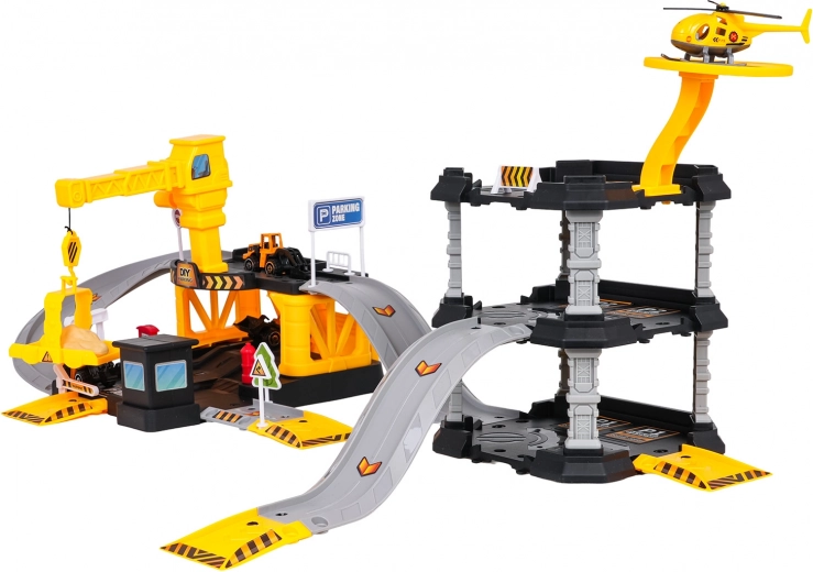Helipuerto y vehículos de construcción