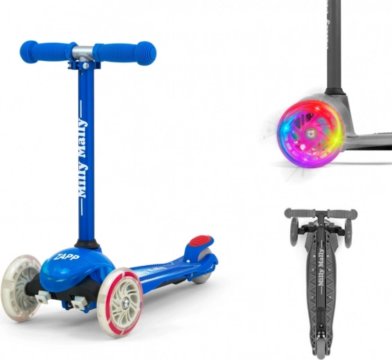 Diseño plegable y ruedas LED