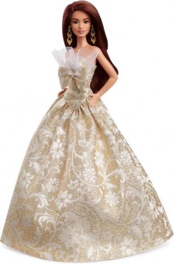 Lujoso vestido dorado y blanco