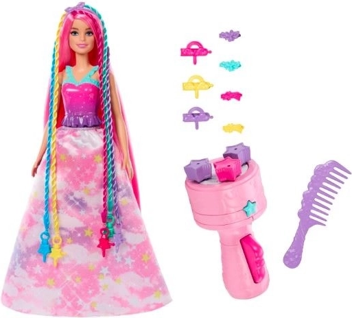 Look de princesa y pelo largo arcoíris