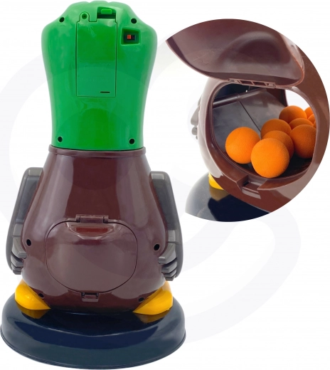 Almacenamiento fácil de bolas en el cuerpo del pato