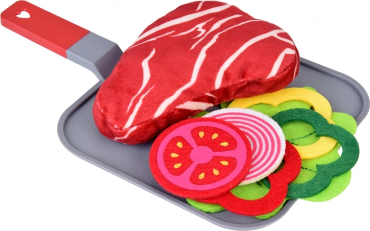 Variados alimentos textiles para un menú saludable