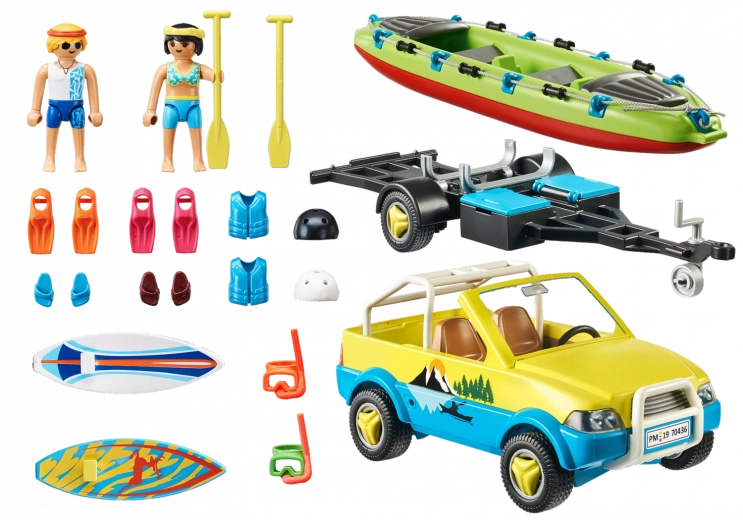 Coche y remolque listos para cualquier aventura en la playa