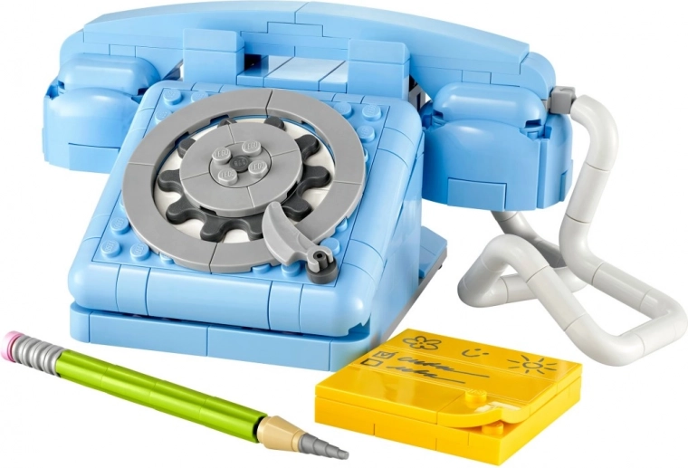 Teléfono auténtico de los años 60 con disco giratorio