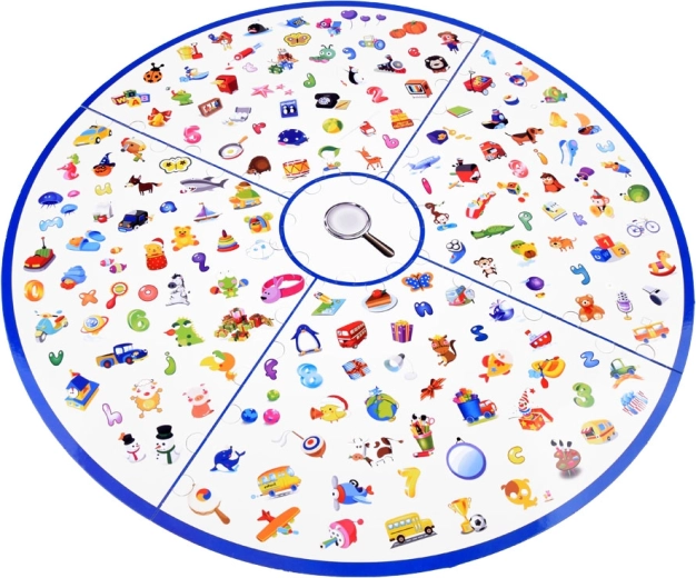 Gran tablero circular con decenas de ilustraciones